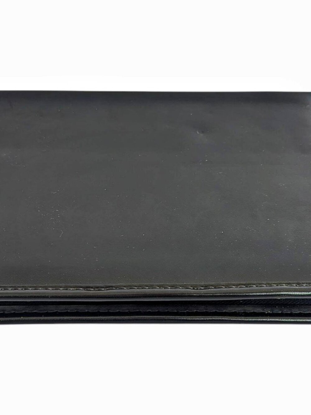Vintage A4 Black Leather TIME TEXT Zippered Portfolio 3 Ring Binder Made in Cana - Picture 5 of 11